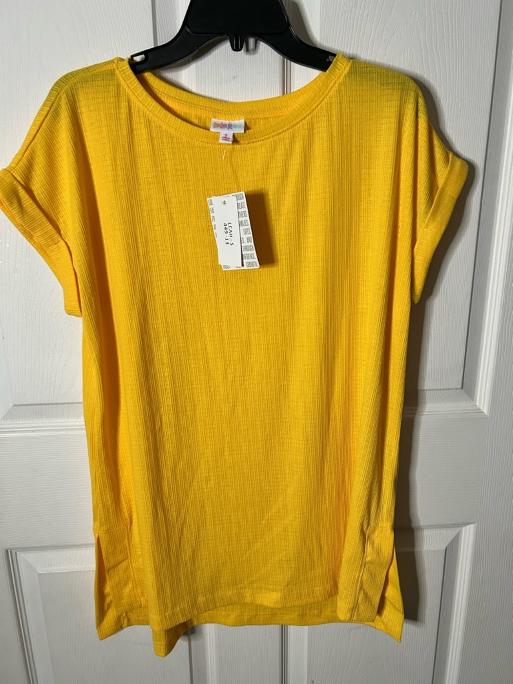 Bright Yellow Women's Short Sleeve Ribbed Top